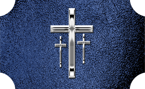 DLP517 517 SL SH BL Silver 3 Crosses Shimmer Blue